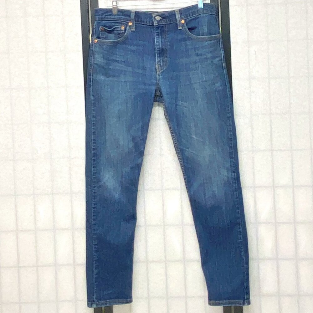 Levi’s Men's 512 Slim Straight Jeans 33 Medium Bright Wash Faded Denim Mid Rise